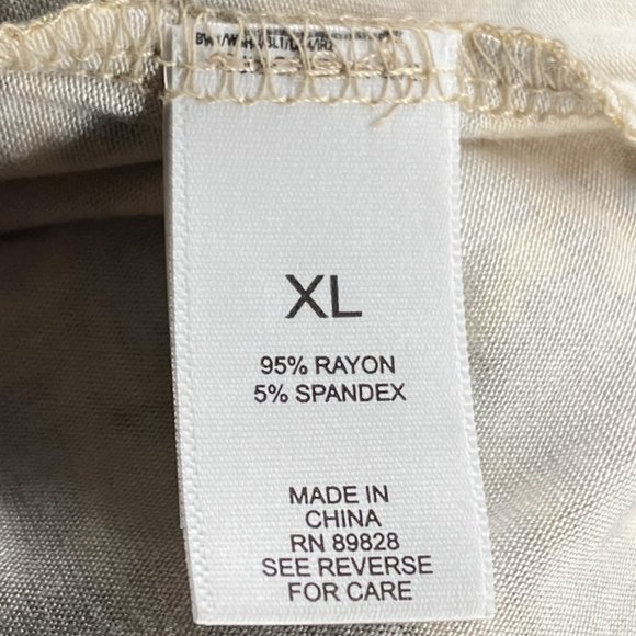 LOGO Lori Goldstein XL Cobblestone Yellow Tie-Dye‎ Long Sleeve Knit Tunic Top - Picture 5 of 5